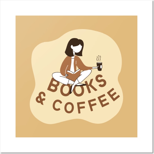 Books and Coffee Wall Art by applebubble